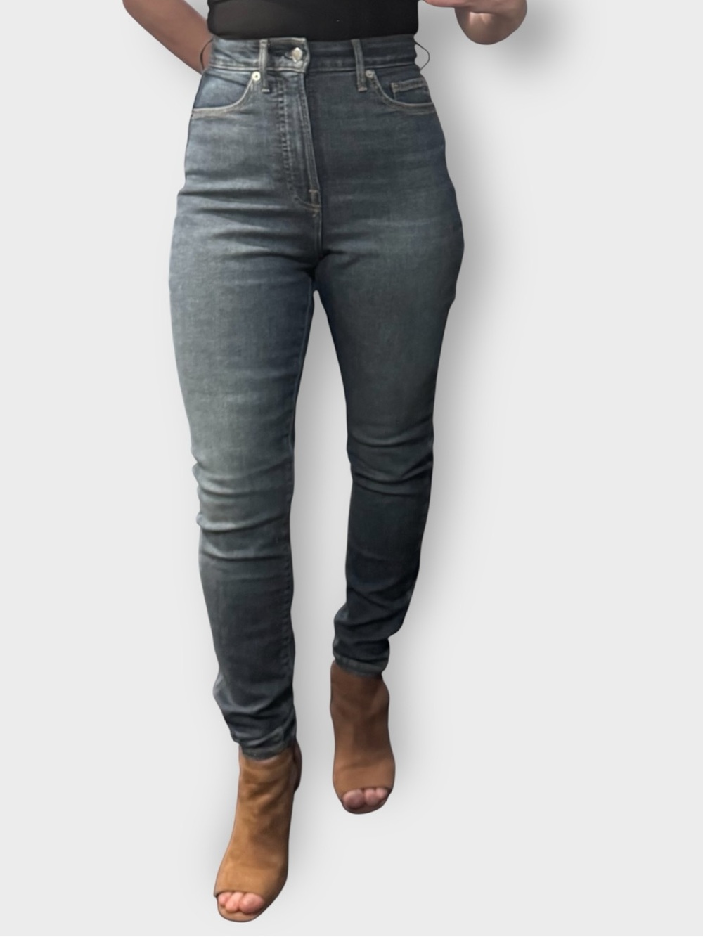NWT Everlane Curvy Way High Skinny Jeans sz 27 “Authentic Blue” High Rise Denim